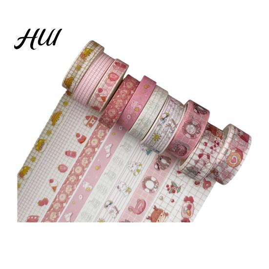 Scrapbooking Tape 10 Rolls Washi Set, Retro Plaid Cartoon Adhesive Tape, Decorative Masking for DIY Art Crafts, Journaling, Scrapbooking, Gift