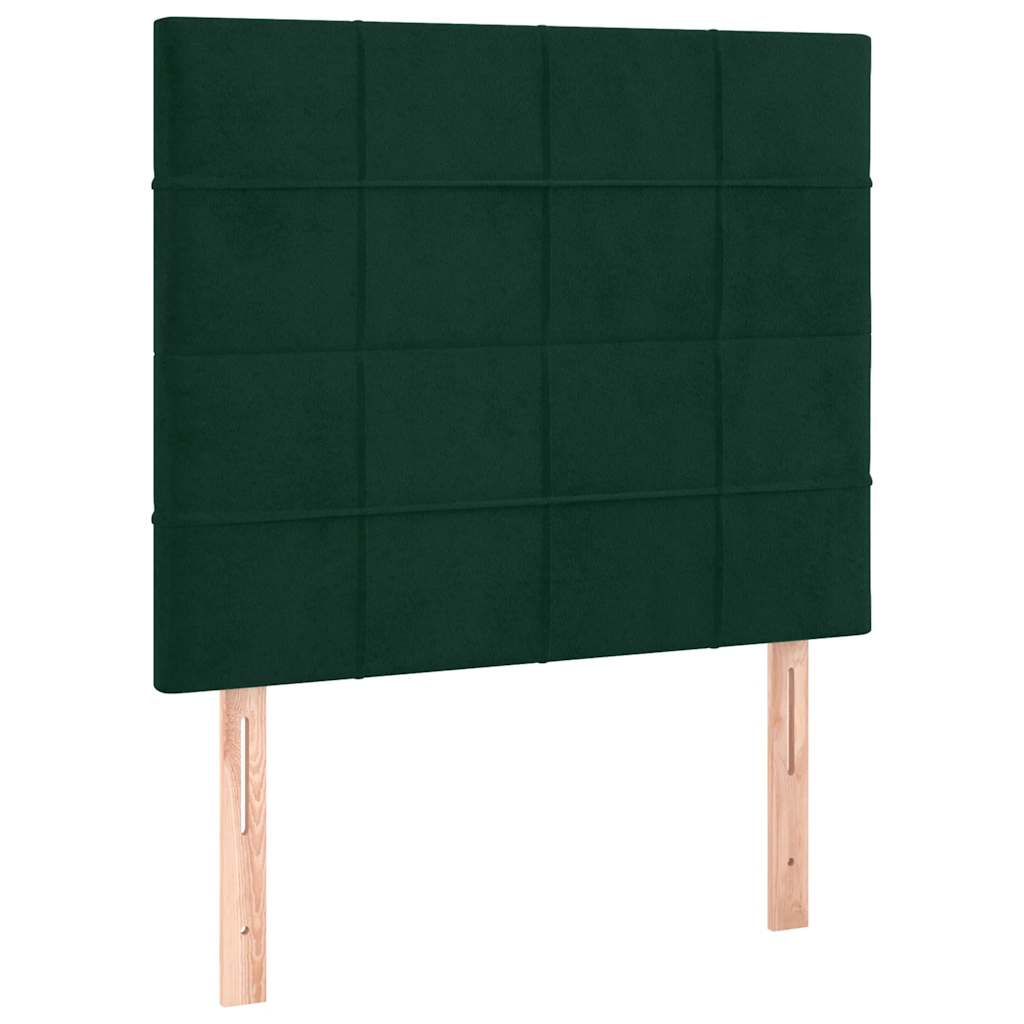 Vidaxl Łóżko Kontynentalne Z Materacem I Led Zielony Aksamit 90X200 Cm