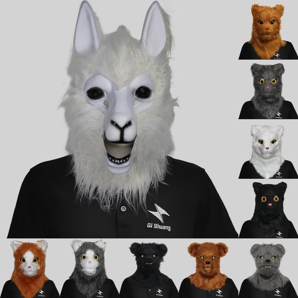 Уморительные маски голов животных с открывающимся ртом, изображающие гориллу, тигра, волка, для праздничных мероприятий