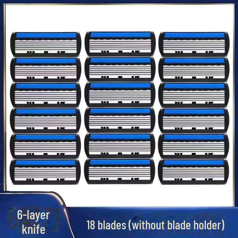 Six-Layer Manual Razor for Men with Stainless Steel Blades