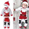 Рождественская рубашка Санта-Клауса для маленьких мальчиков и девочек, рубашка + брюки + шапка, комплект из 3 предметов, одежда для детей 0,5-4 лет