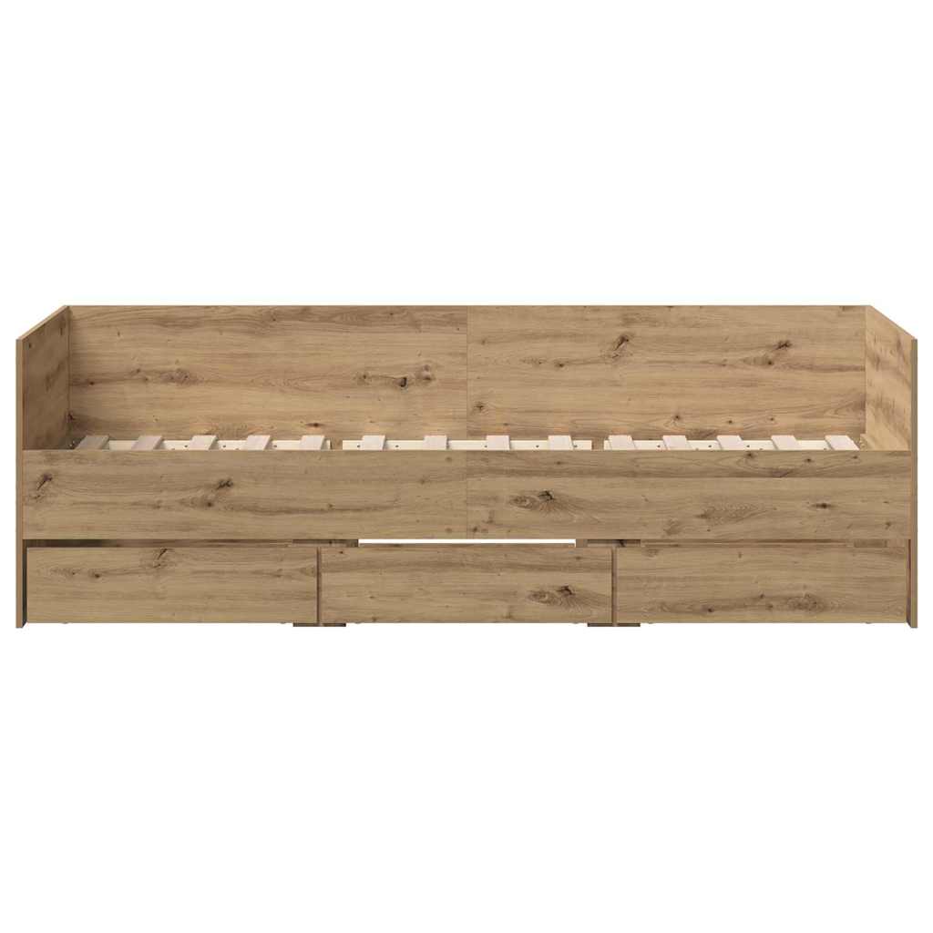 Daybed with Headboard Artisan Oak 90 x 190 cm Wood Based Material