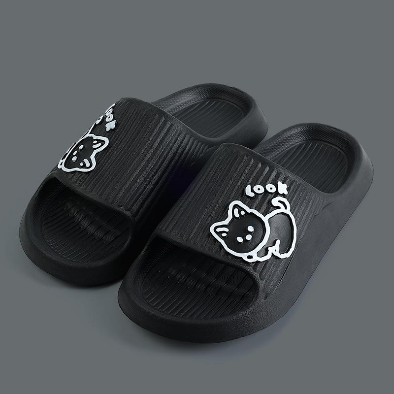 Trend Cartoon Puppy Summer Couple Non-slip Soft Slides Lithe Comfort Sandals Men Women Casual Slippers Ladies' Home Flip Flops