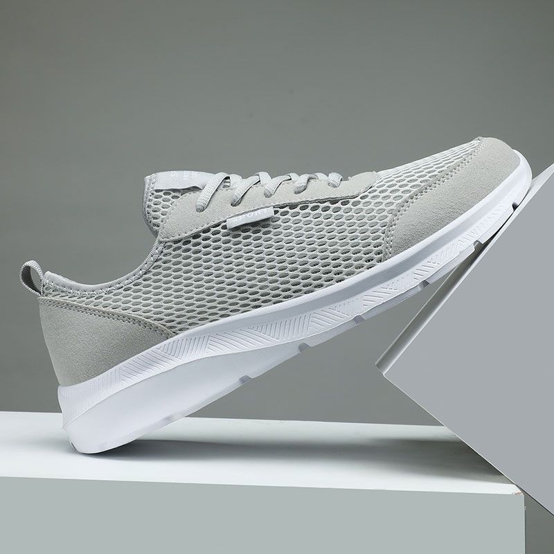 Полый сетчатый верх, толстая платформа, мужские повседневные кроссовки, дышащие кроссовки для бега для спортзала, по акции, корейские кроссовки для бега, мужская спортивная обувь