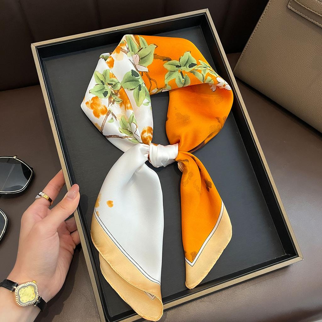 70*70cm Decorate Neck Ties Women Square Scarfs Neck Ties Fashion Decorate Hijab Summer Shawls Female Office Foulard Neckerchief