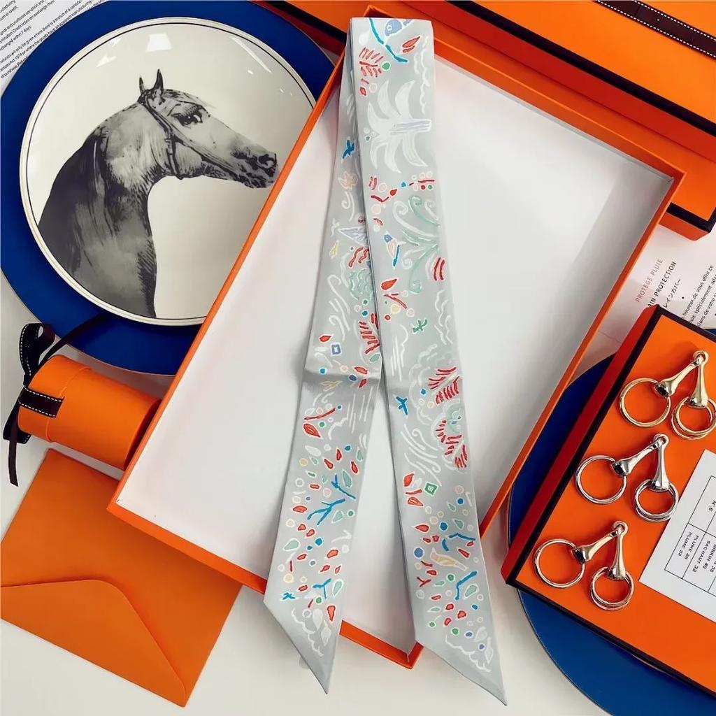 100% Mulberry Silk Ribbon Long Hair Bows Scarf Headscarf Fashion Hair Ties Ribbons Multifunctional Headband Bandana Hair