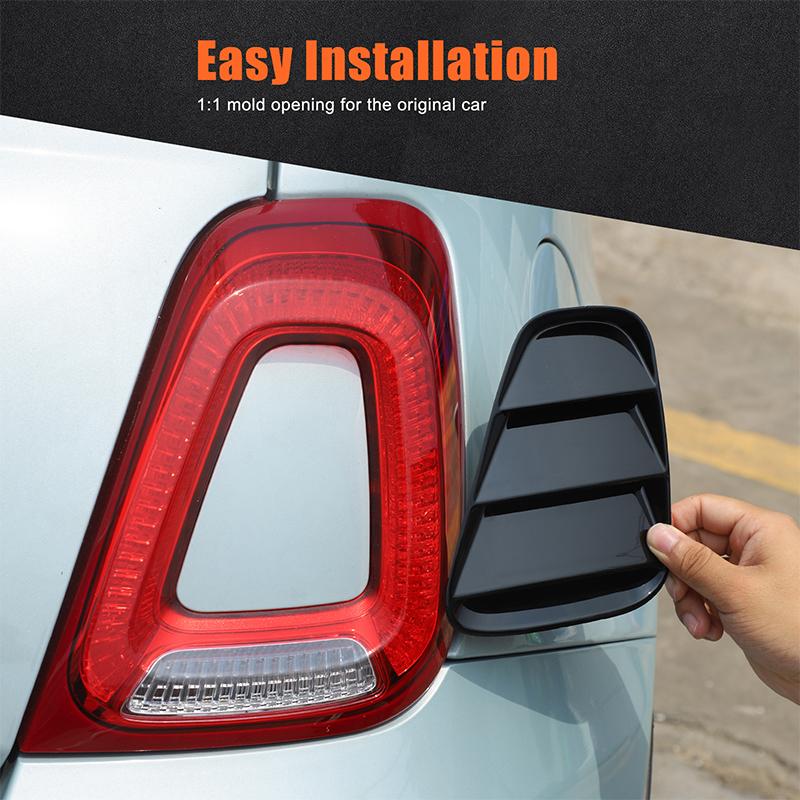 For Fiat 500 Abarth 595 695 2016-2025 ABS Car Rear Tail Light Decorative Panel Cover Sticker Exterior Accessories