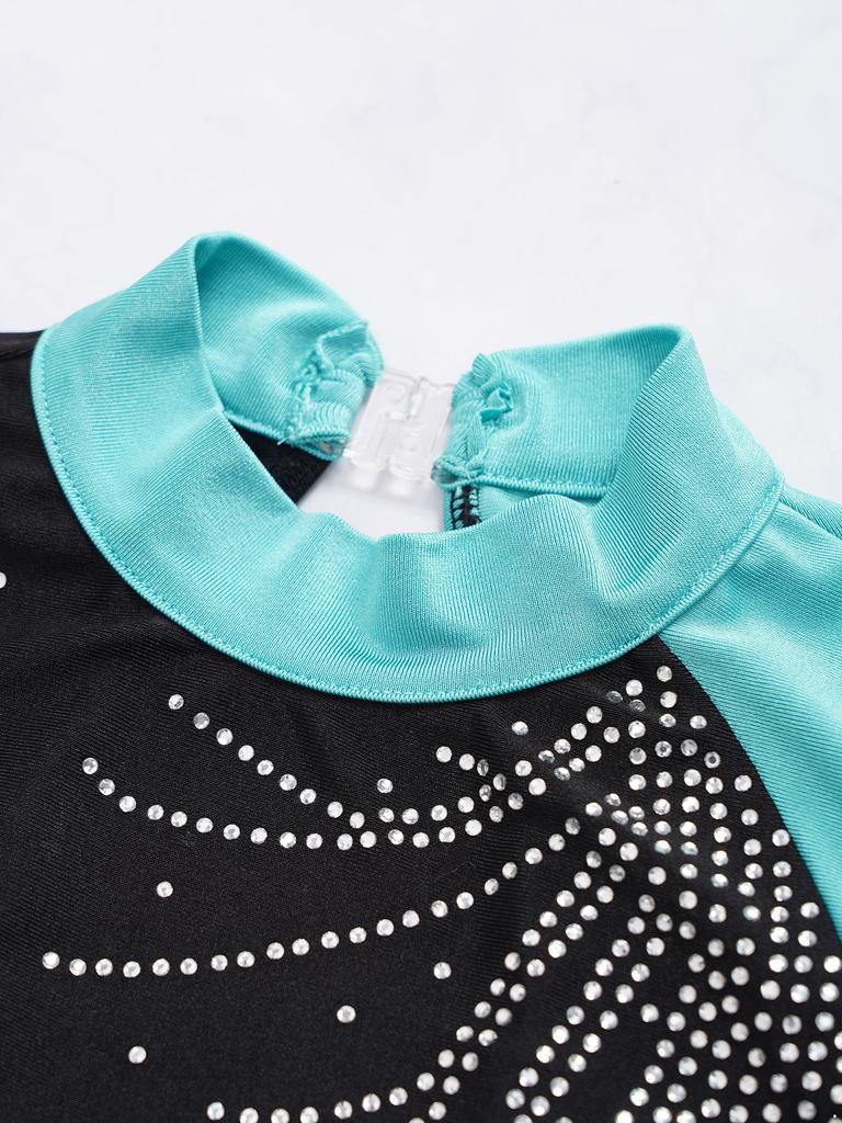 Костюм для танцевальной гимнастики, детский купальник без рукавов с круглым вырезом и открытой спиной для девочек