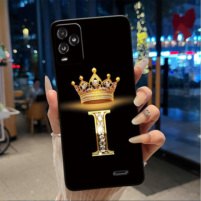 Crown Initial Letter Black Case For BLU View 5 Pro Protective Soft Silicone Shockproof Casing For BLU View 5 Pro Back Cover