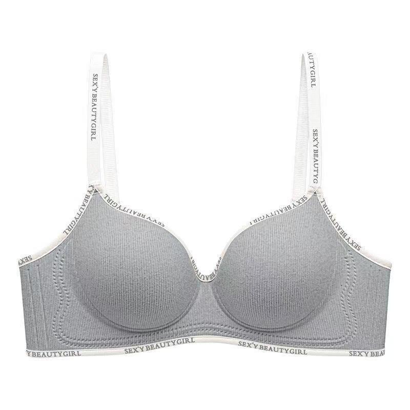 Seamless Wireless Bra for Women with Small Chest and Letter Strap Design