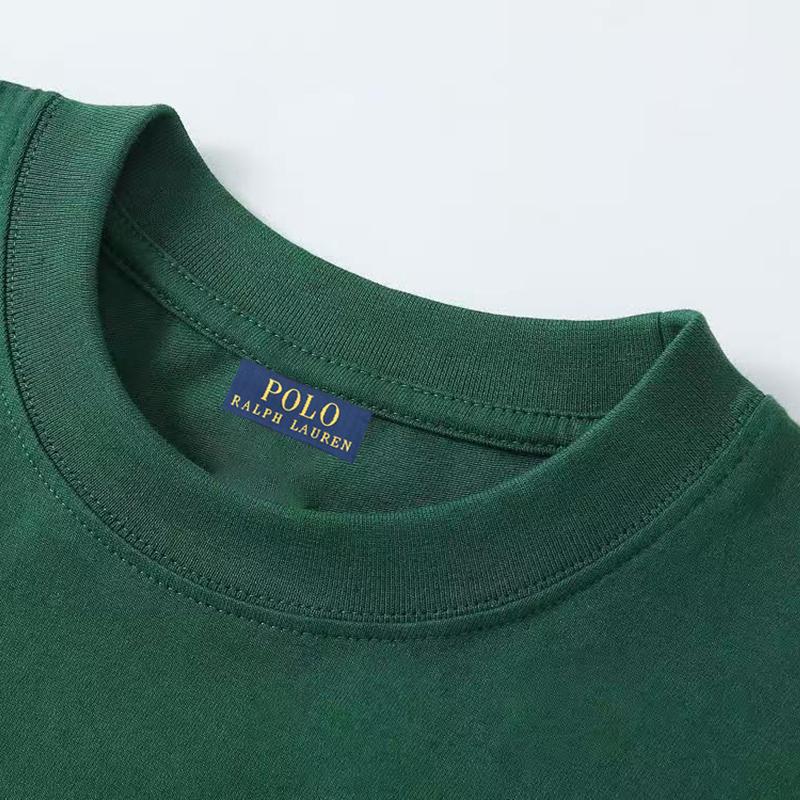 Polo Ralph Lauren Вышивка Весна и Осень Новая Высококачественная Хлопковая Футболка с Длинным Рукавом для Мужчин и Женщин