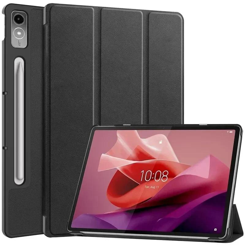 For Lenovo tab P12 12.7 Case Magnetic Tri-Folding PU Leather Stand Tablet Cover for Xiaoxin Pad Pro 12.7 12 7 inch TB371FC