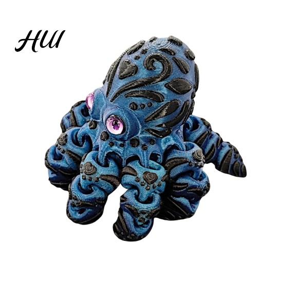 3D Printed Ocean Animal Toy Articulated Octopus Figurine, Movable Joints Fidget Toy, PLA Figure Flexible for Home Office Desk Decoration Figurine