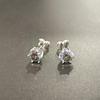 Multicolor 925 Sterling Silver Ladies Moissanite Stud Earrings Round Moissanite Earrings