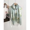 111% Mulberry Silk Long Scarf New Versatile Crepe Satin Thin Temperament Scarf Fashion Medium and Long Silk Shawl