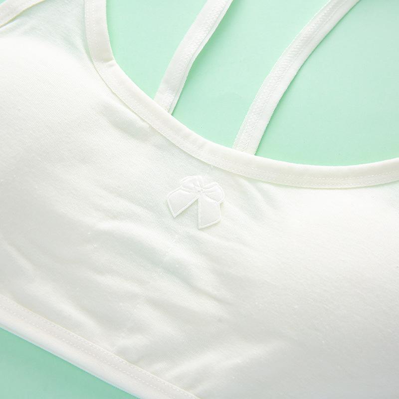 Хлопковое нижнее белье Детское облегающее бюст Студенческий жилет без косточек Тренировочный бюстгальтер для девочек 8-14 лет
