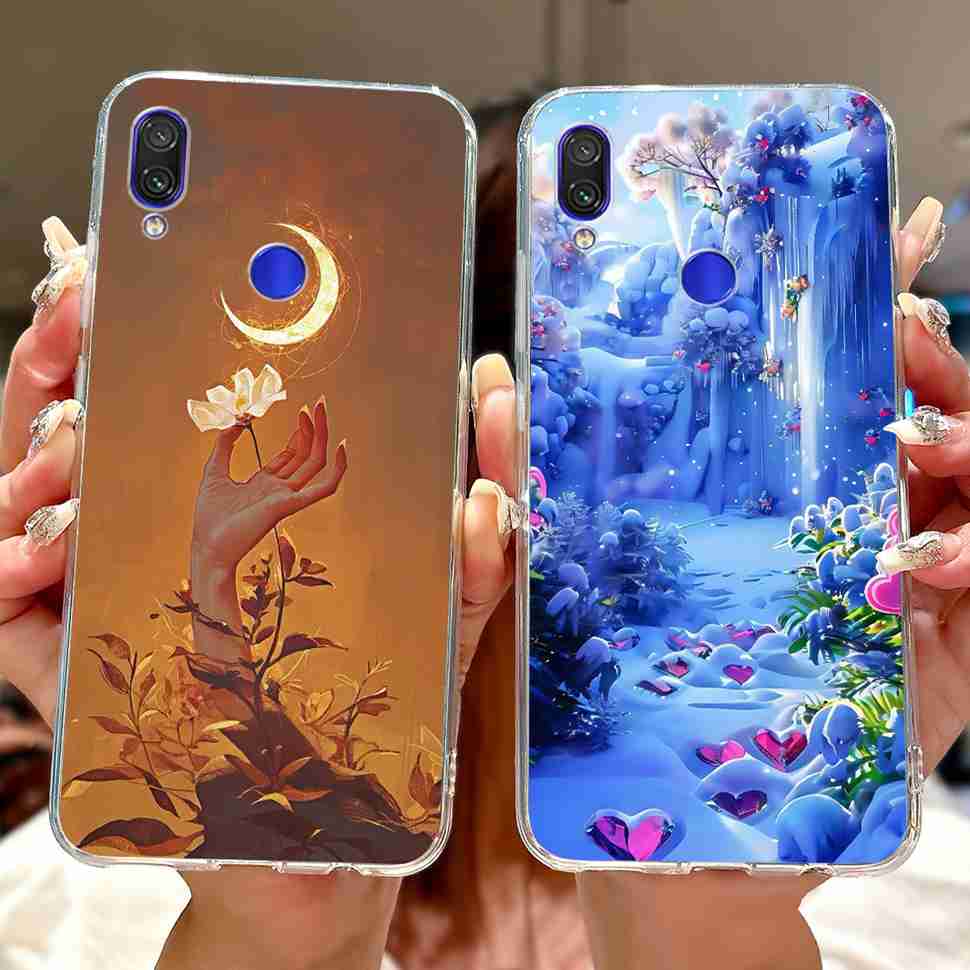 Чехол для Redmi Note 7 4G M1901F7G Модный Чехол с Расписными Цветами Мягкий Силиконовый TPU Чехол для Redmi Note 7Pro M1901F7S 6.3" Защитный Чехол для Телефона