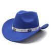 White Ethnic Style Western Cowboy Felt Hat Tibetan Fedora