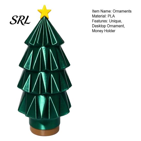 Unique Money Maze Gift Christmas Tree Box, 3D Printed Puzzle Cash Holder Interactive Box for Holiday, Tabletop Decor, Fun Brain Teaser Adults Friends