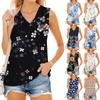 Ayollar V-bo'yinli Moda Kundalik Gul Bosmali Yozgi Jilet Top