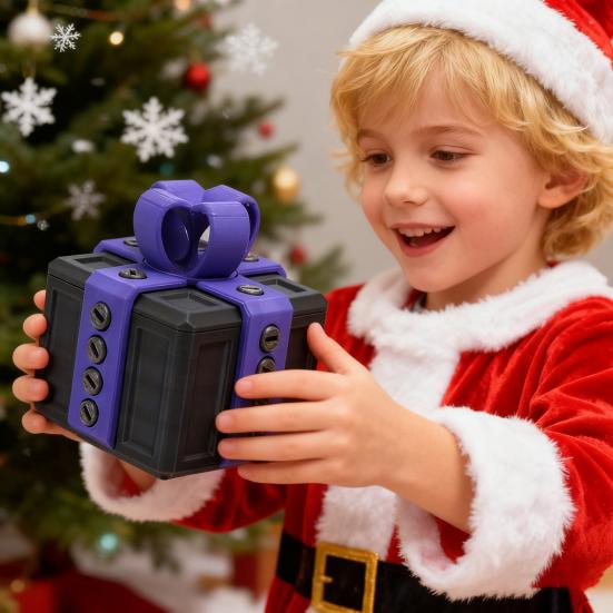 3D Printed Annoying Gift Box with Screws Christmas Puzzle Present Box Prank Case Home Office Desktop Decoration Ornament Joke Gag Gift