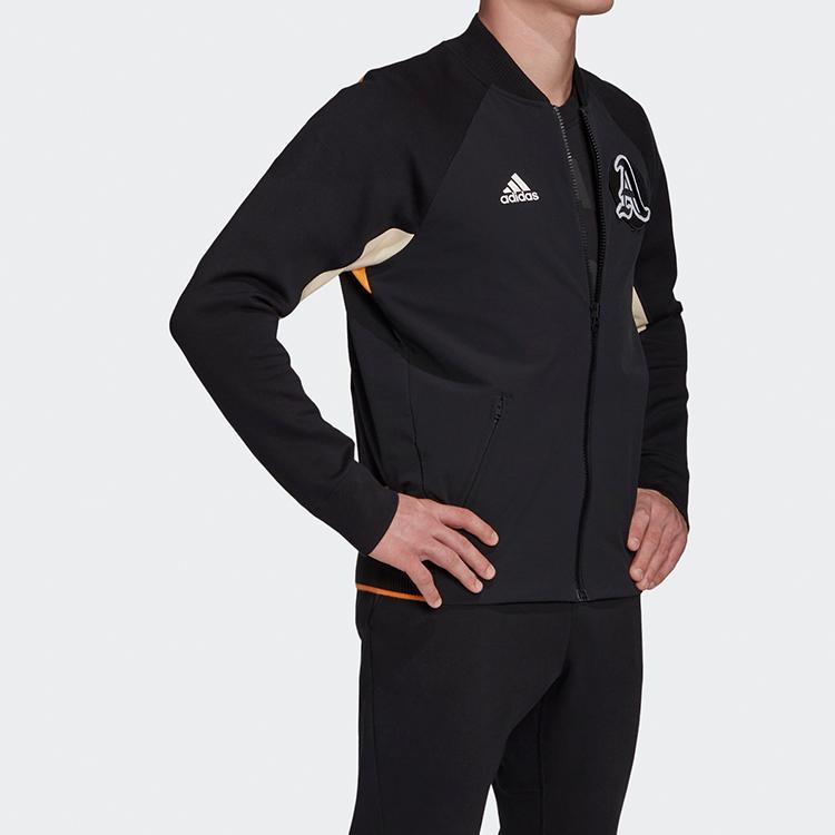 Adidas Sports Stand Collar Zip-Up Color Block Jacket Men Outerwear Black EA0372