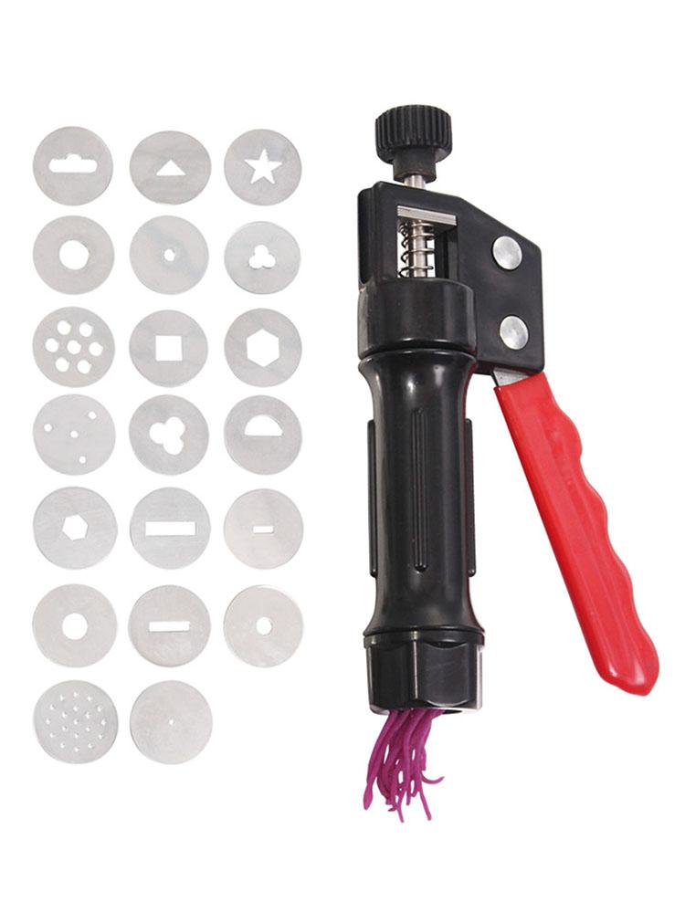 Экструдер для глины с 20 насадками-дисками, DIY инструмент для декорирования, портативный выдавливатель для глины, для украшения тортов
