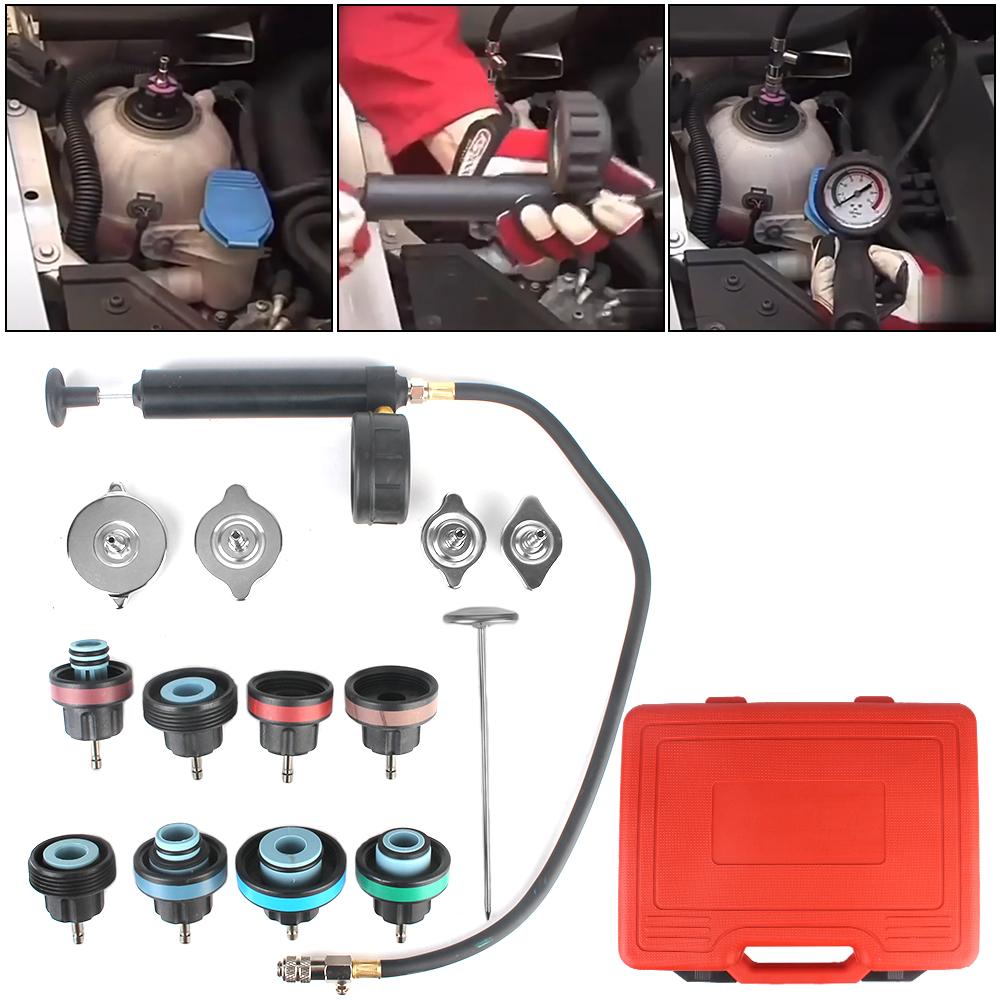 Детектор обнаружения утечек в водяном баке. Тест вакуумной системы охлаждения. Тестер давления в радиаторе. Манометр для измерения давления в водяном баке автомобиля.