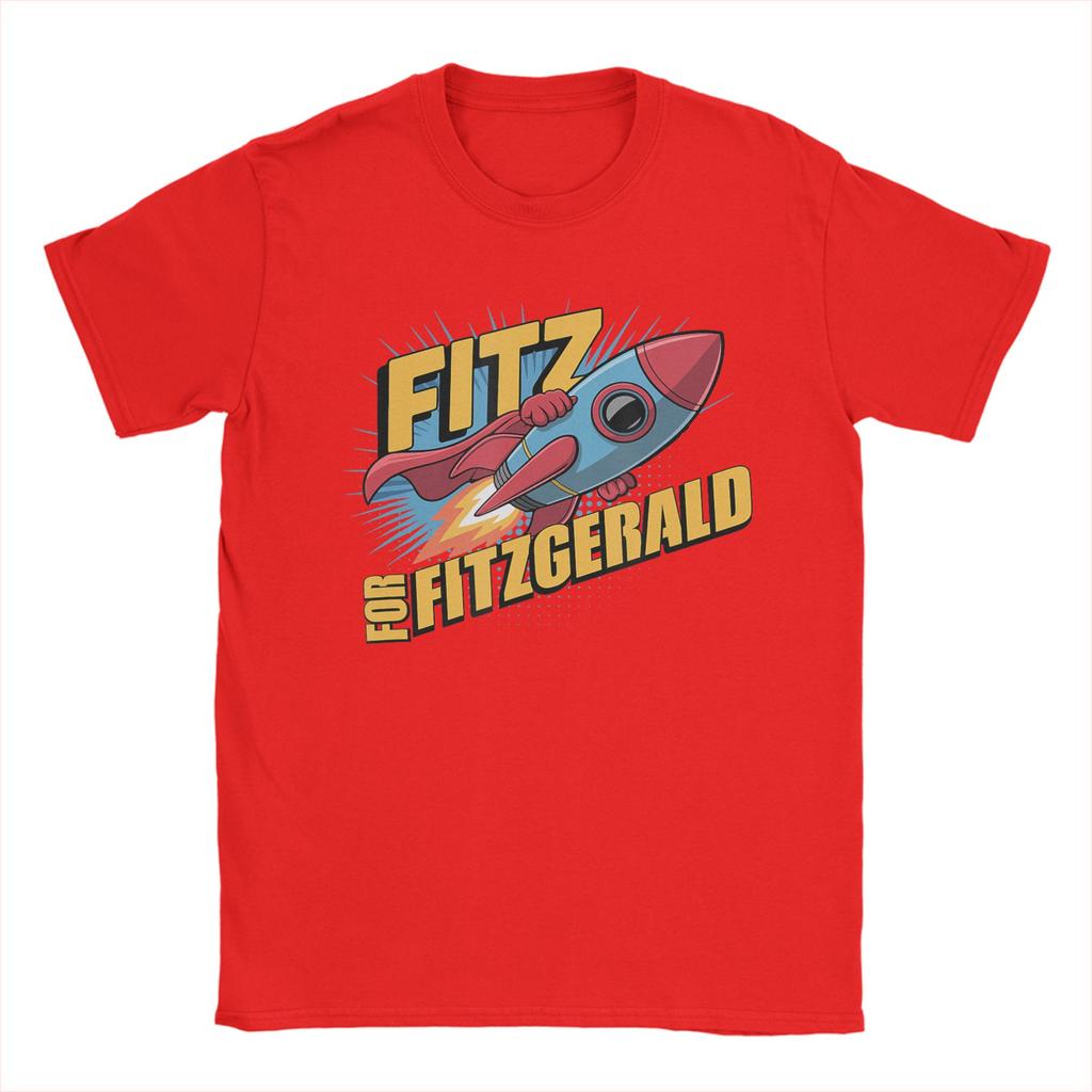 Уличная футболка Летняя Fitz для Fitzgerald Ракета Трендовые футболки Хлопковая футболка для унисекса Одежда с коротким рукавом