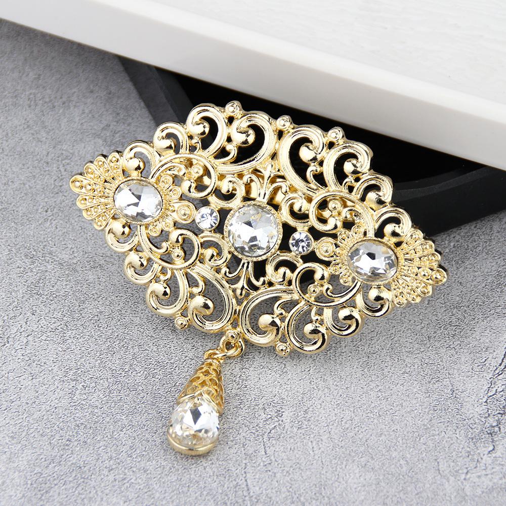 Fashion Women's Brooch Floral Coffee Brooch Gold Bridal Jewelry