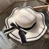 Khaki Summer Shade Straw Hat Women's Fashion Sunscreen Hat Outdoor Seaside Beach Hat Foldable Sun Hat