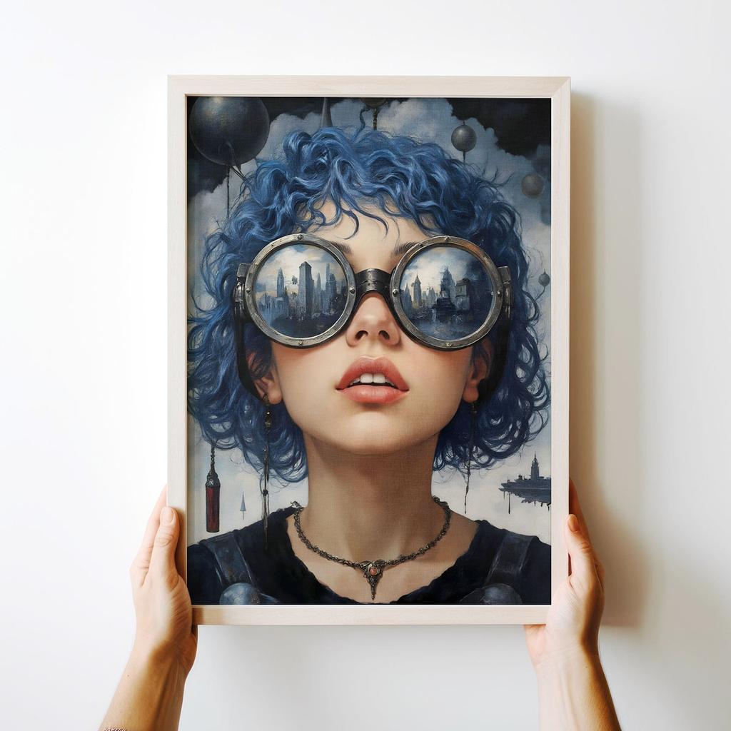 Plakat portret futurystyczny