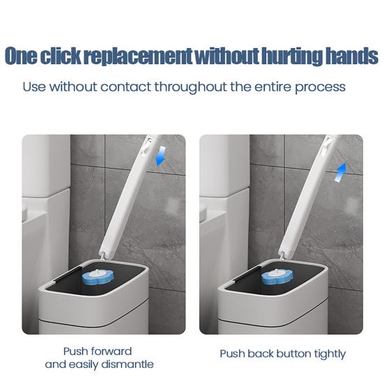 Одноразовая туалетная щетка с удлиненной ручкой, мощная чистящая палочка, трехслойная структура, очиститель для ванной комнаты, ванны, туалета