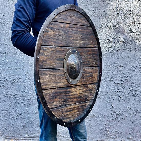 Деревянный щит викинга, средневековый щит для ролевых игр в жанре LARP, лучший подарок на Хэллоуин