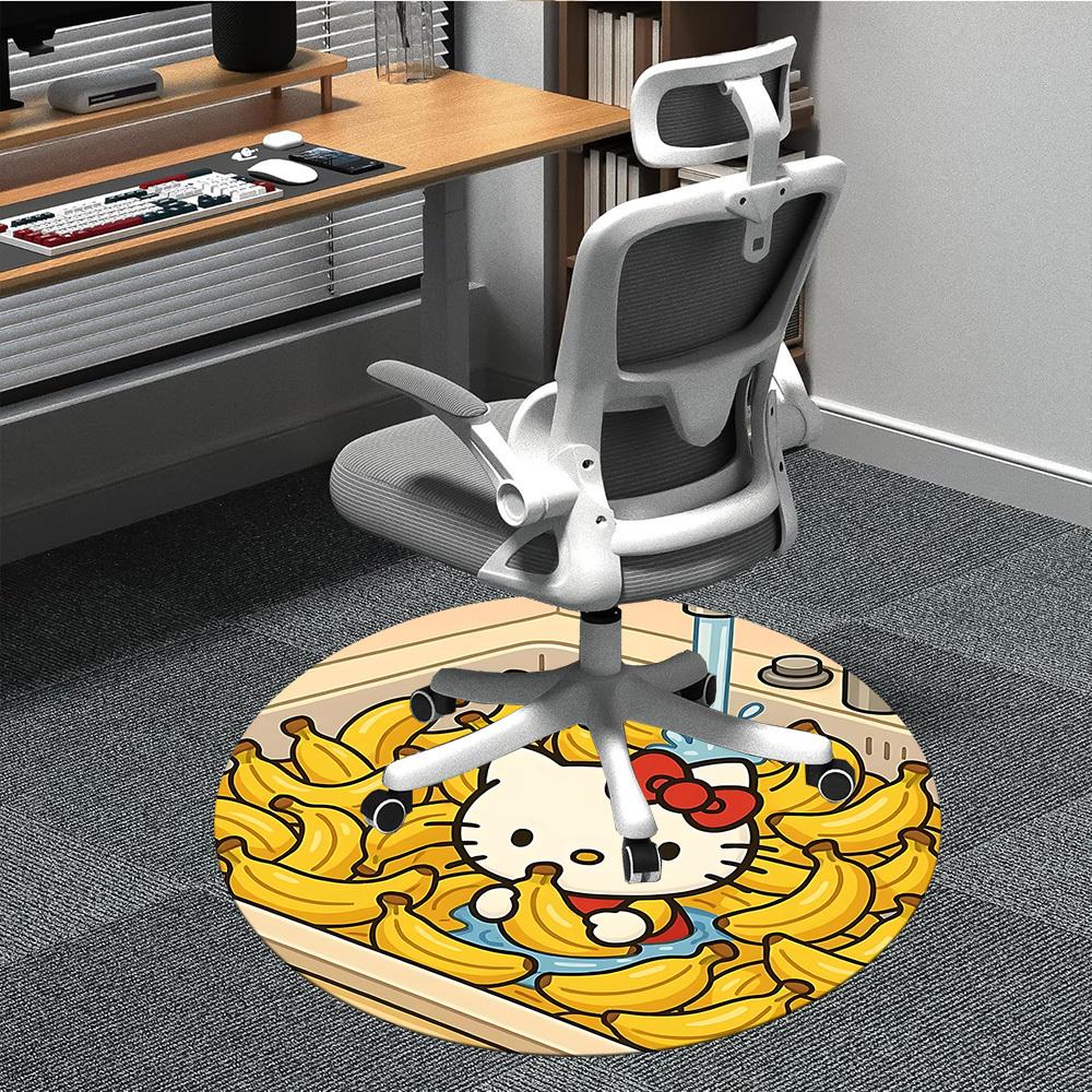 1pc Banana One Piece Office Round Area Rug, Under Office Chairs Bedroom Living Room Home Decor, Room Decoa1022106