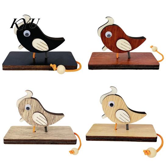 Creative Shop Opening Presents Wooden Woodpecker Door Knocker, Rustic Knocker with Pull Rope, Functional Decorative Handmade Cute Doorbell for