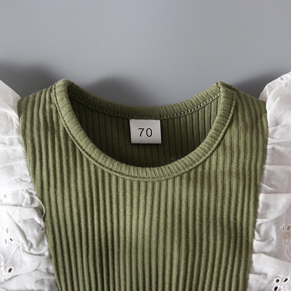 Комбинезон с кружевными рукавами для новорожденных девочек, комбинезон, одежда для детей 0–24 месяцев