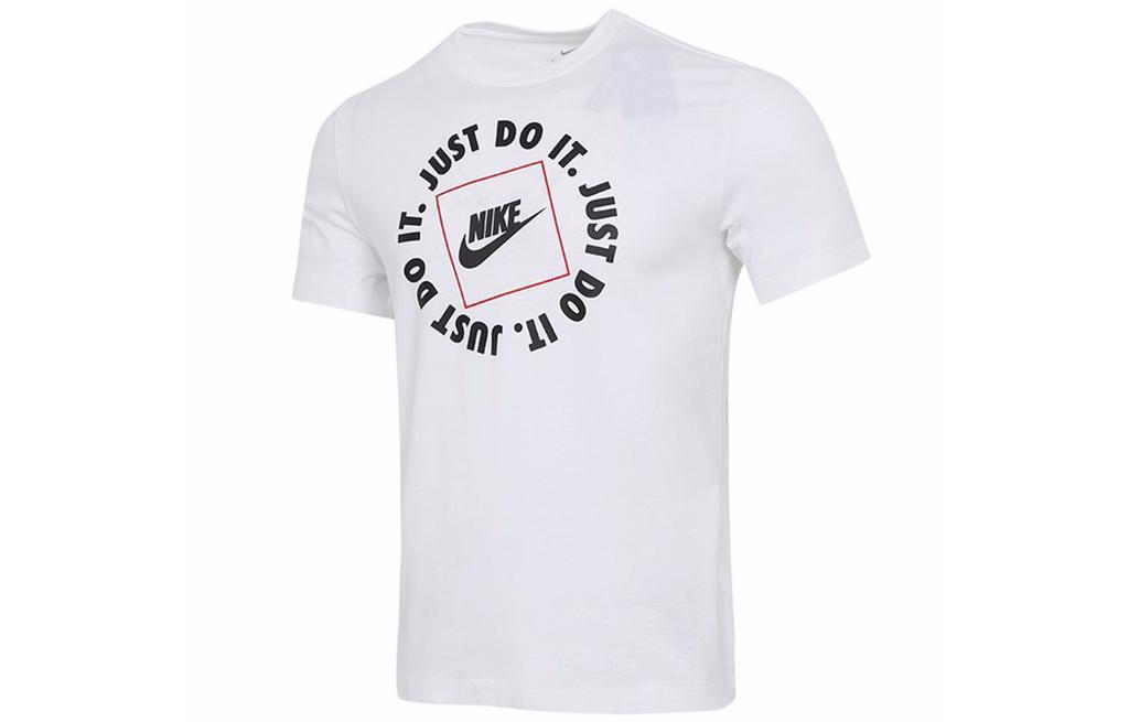 Nike T Shirts Men's White Crew Neck Moderate Straight Fit DA0239-100