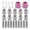 24PCS SG55 AG60 WSD60P Plasma Cutter Cutting Torch Tip Nozzles 0.45in 10Pcs Electrodes 10Pcs Nozzle 2x Cups 2x Brackets