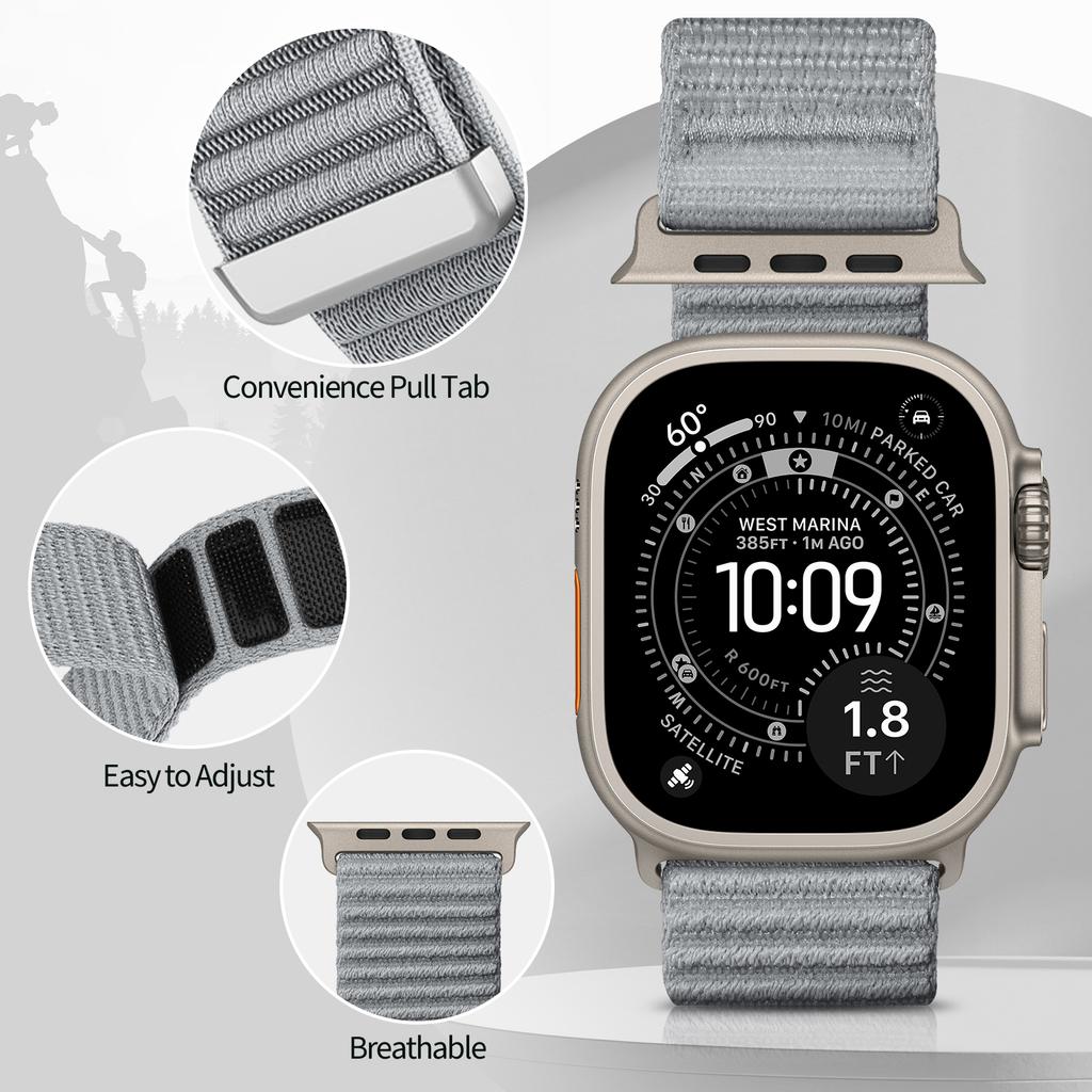Ремешок для Apple Watch Ultra 3 Ремешки iwatch 49мм 44мм 40мм 42мм 46мм 41мм 45мм Нейлоновая петля ремешок Браслет серия 10 9 8 7 2 Se 11