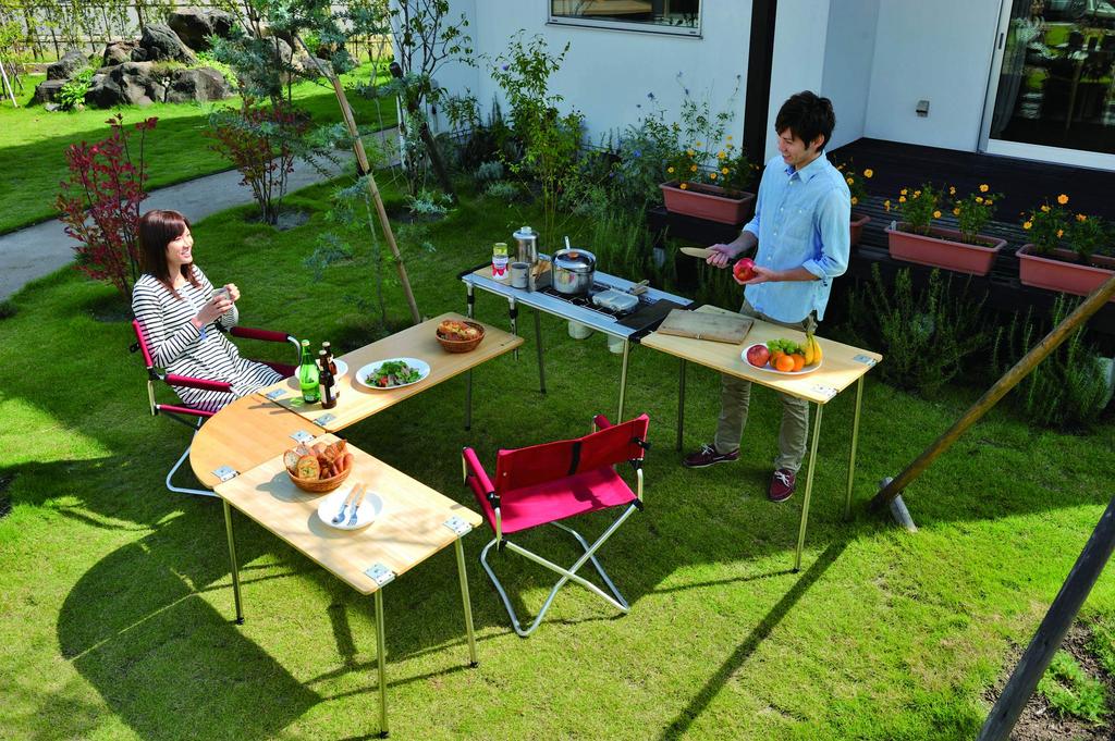 Snow Peak Table Corner R Bamboo IGT Compatible Table Extension Bamboo Tabletop Multi-Function CK-119TR