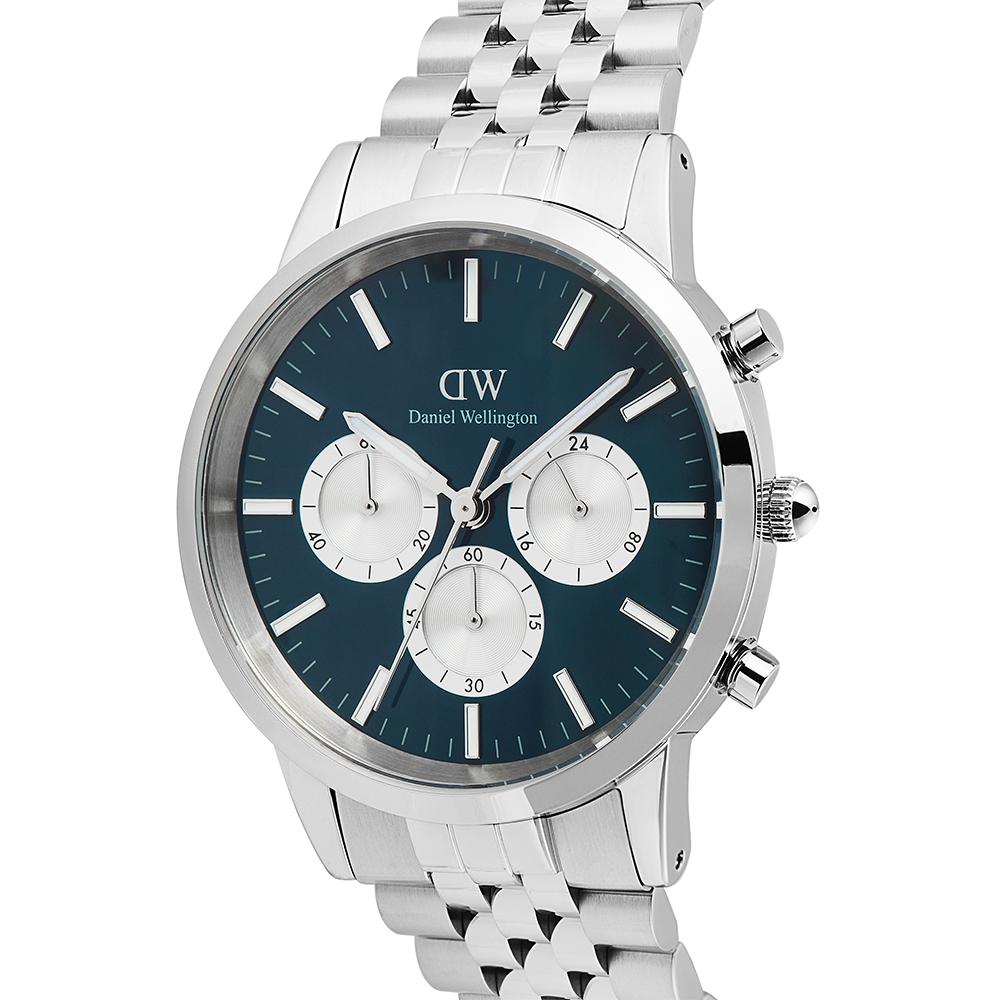Danielwellingteon Iconic Chronograph Link Blue Dial Chronograph Classic Metal Watch