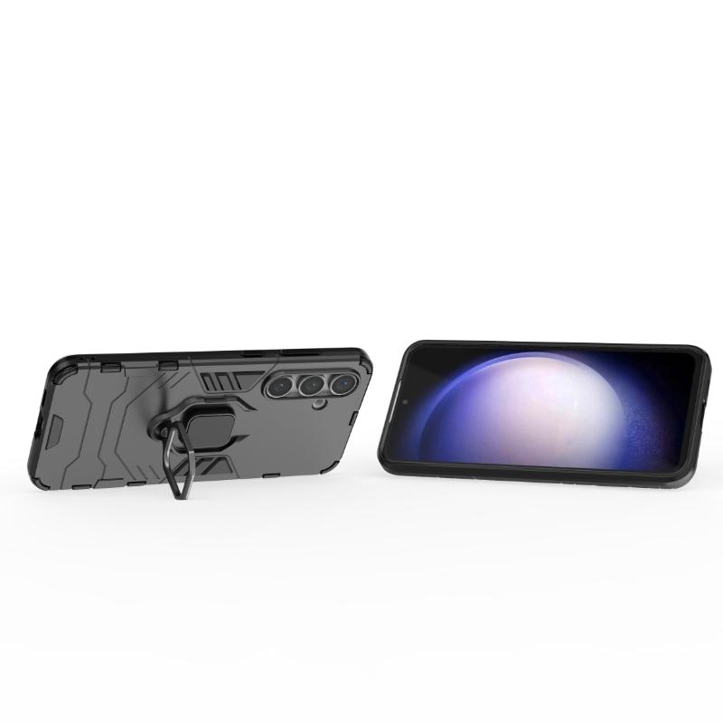 Для Samsung Galaxy S24 FE S24FE задняя крышка телефона чехол противоударный защитный против падения металлический держатель кольца магнитный защитный чехол