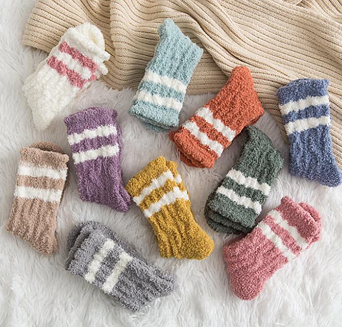 Love Women Cozy Crew Socks Valentines Winter Sleep Bed Floor Home Fluffy Coral Velvet Heart Fuzzy Christmas Coral Fleece Sock
