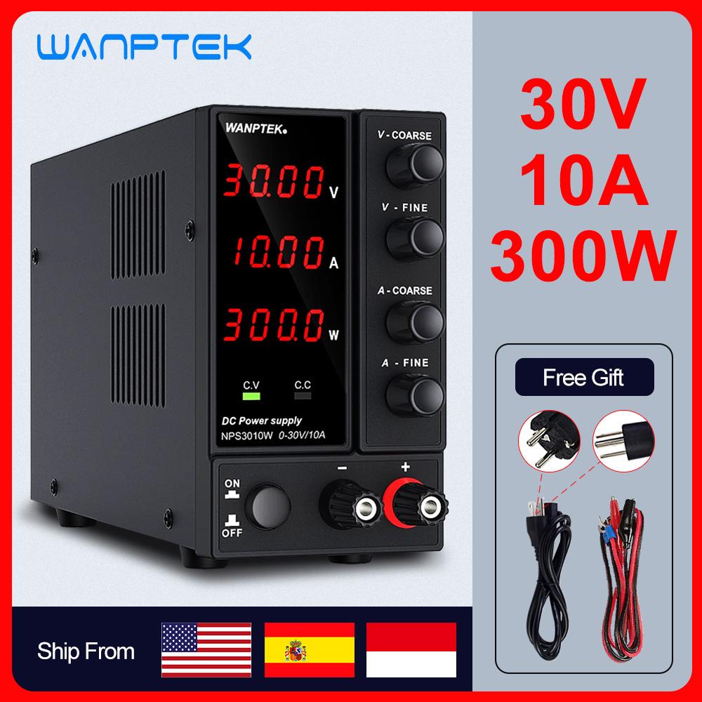 Wanptek Регулируемый источник питания постоянного тока 30 В 10 А Светодиодный лабораторный источник питания Стабилизированный импульсный источник питания Регулятор напряжения 60 В 5 А