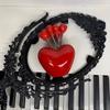 11-Piece Heart-Shaped Dessert Forks Set 10 Forks With Base Stainless Steel Fruit And Cake Forks Romantic Snack Picks