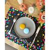 Letjolt Birthday Party Placemat Set of 4 Happy Birthday Table Mats Brith Day Party Sign Polka Dots Table Decoration, Black
