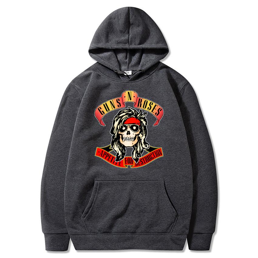 Толстовки с капюшоном Guns N 'Roses, музыкальная хард-рок-группа, уличная одежда с принтом черепа, унисекс, женская мода, толстовки большого размера, пуловер в стиле хип-хоп
