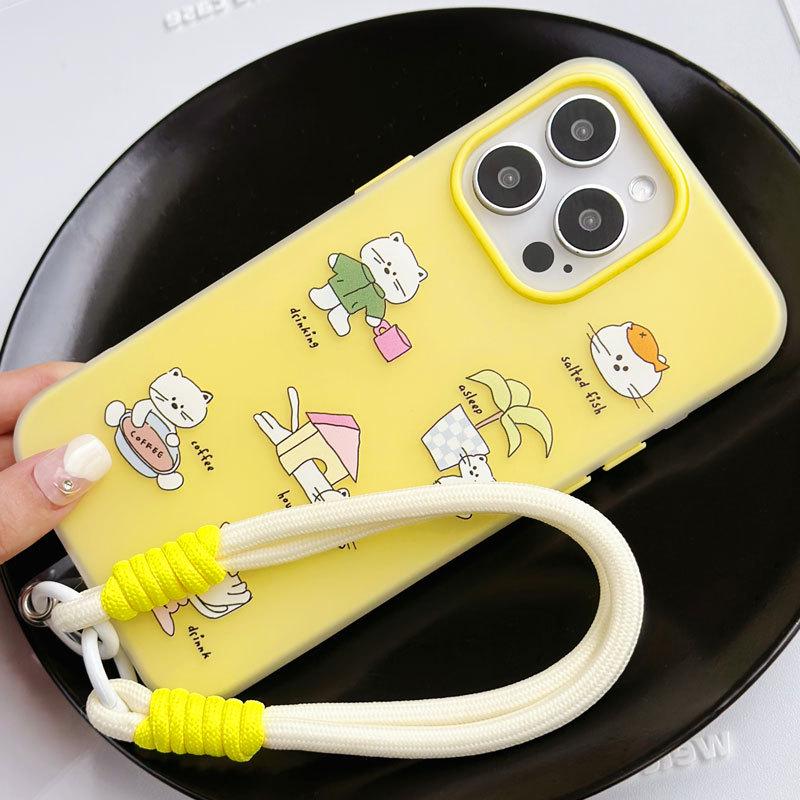 Чехол Zhitai Skin-Feeling Jelly для iPhone 16/15/14/13/12 Pro Max с ремешком на руку