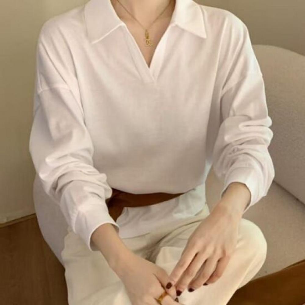 Navava Loose Fit Collar Long Sleeve Sweatshirt Nt3208